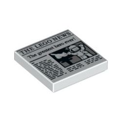 Kachel / Fliese 2x2 "The LEGO News", weiss
