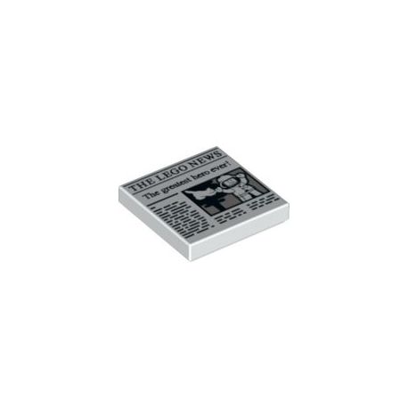 Kachel / Fliese 2x2 "The LEGO News", weiss