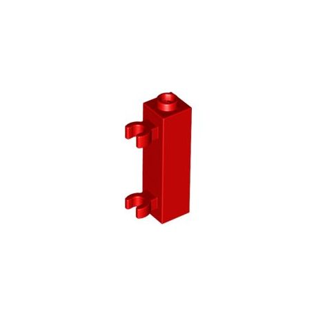 Stein 1x1x3 mit 2 vertikalen Clips, rot