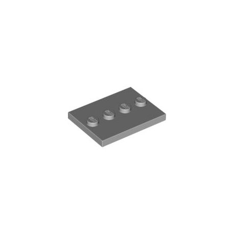 Platte 3x4 mit 4 Noppen, hellgrau