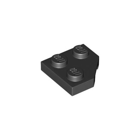 Platte 2x2, abgeschrägte Ecke, schwarz