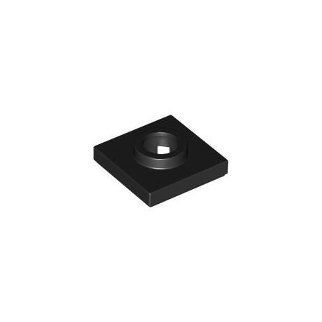 Drehteller / Fliese mit Loch 2x2, schwarz
