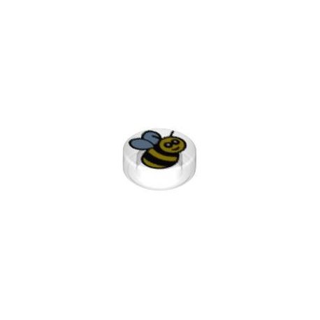 Kachel / Fliese 1x1 rund "Biene", transparent