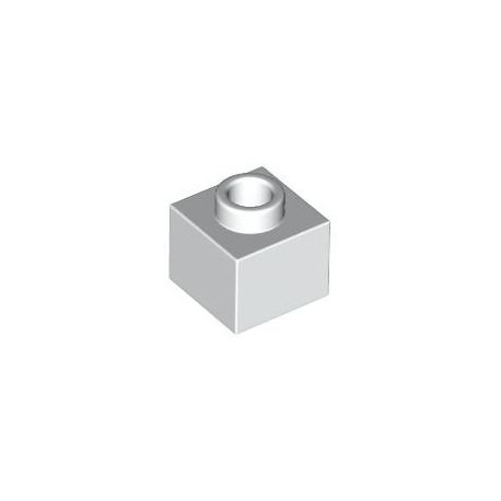 Platte 1x1x2/3, offene Noppe, weiss